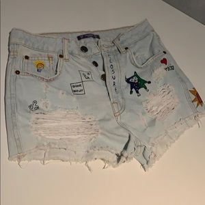 Hand painted custom shorts